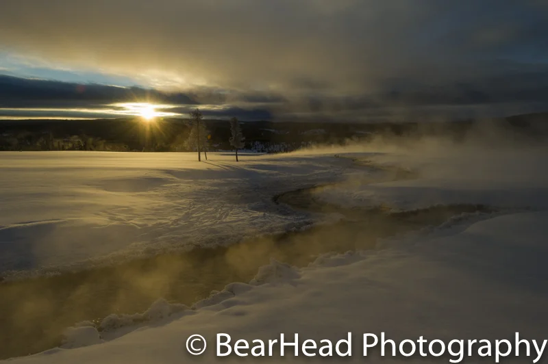 Catching the sun for the 20 seconds it was out between the clouds cast this gorgeous light on the little geyser runoff stream.
