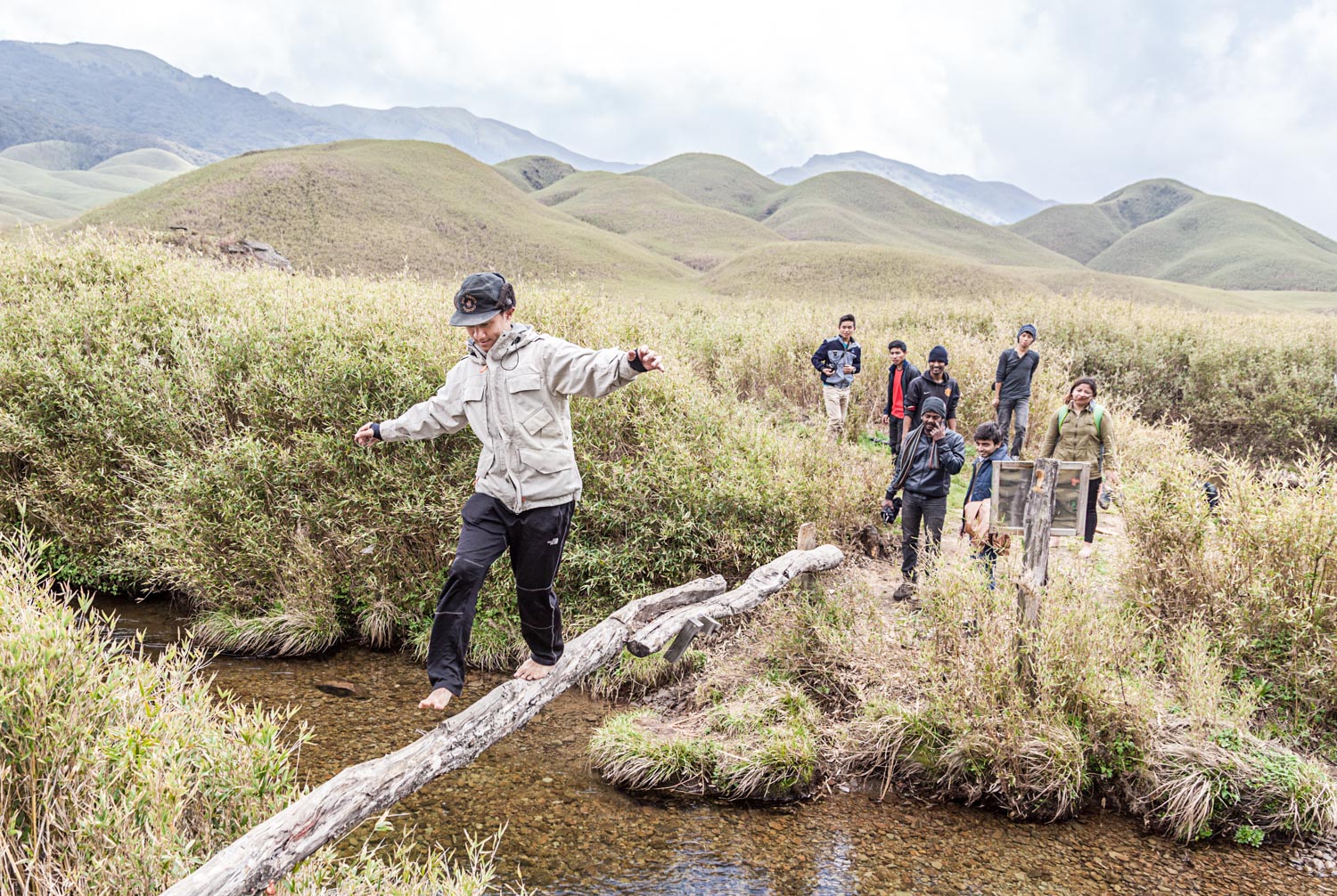 I pushed east into Nagaland, an Indian state of primordial cloud forest and ex-headhunting tribes. In the high altitude Dzukou Valley, a Naga man showed some Mumbaikers and I how to cross a stream.