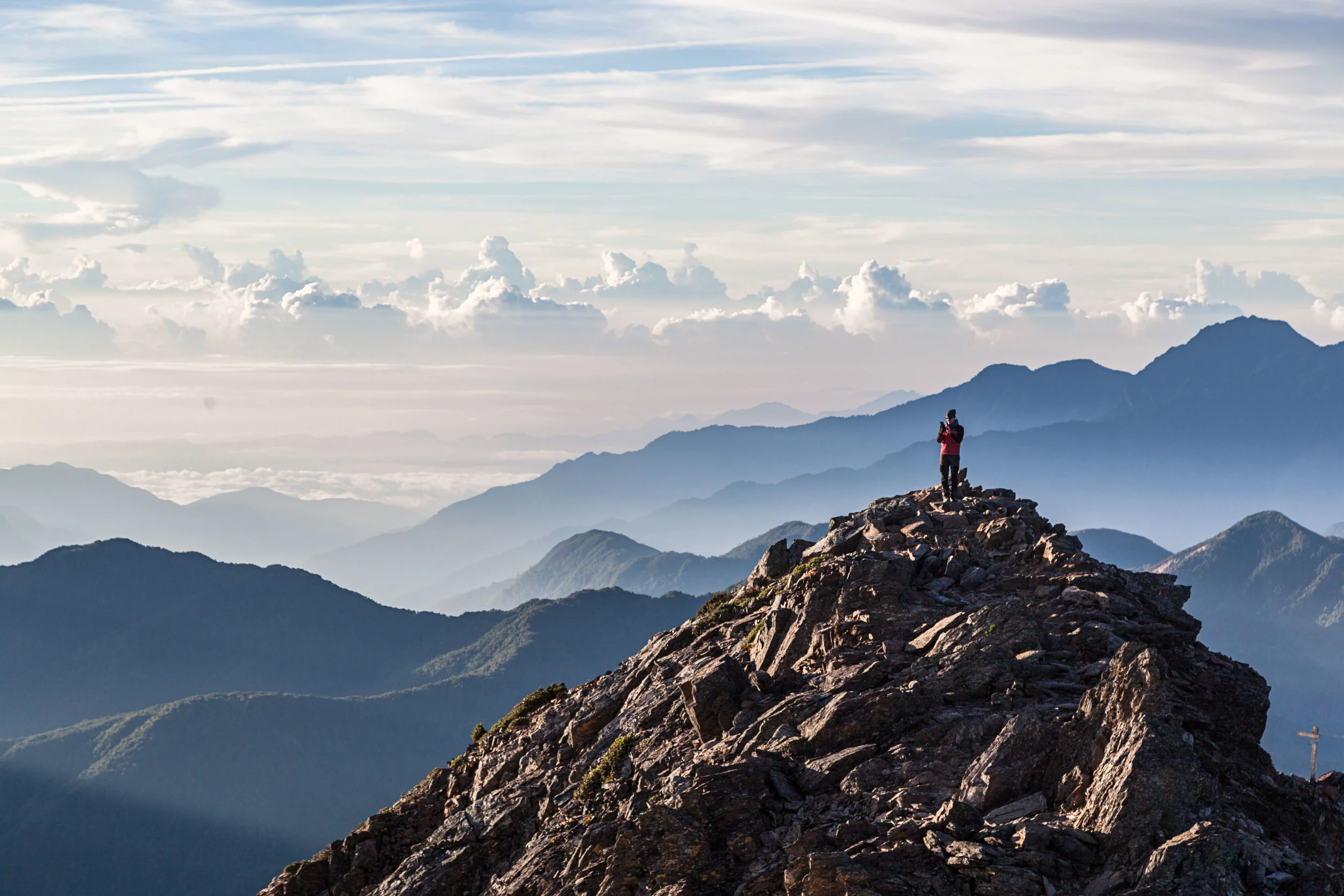 Looking south from the summit of Jade Mountain, Taiwan and Northeast Asia's highest mountain.