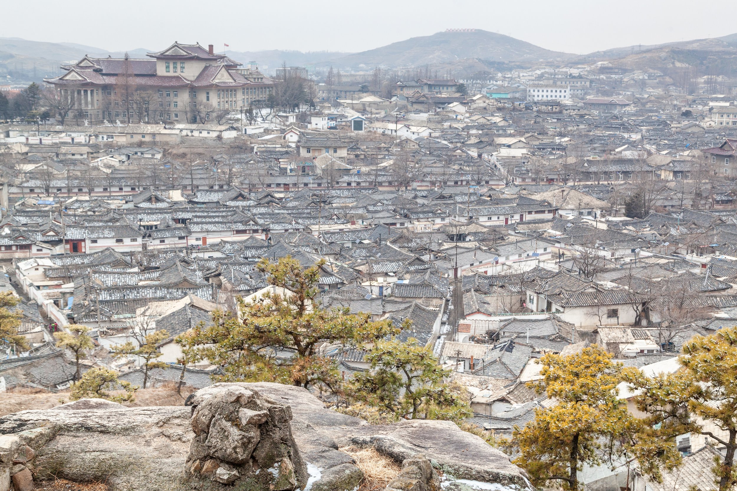 A view over Kaeseong City's old town.