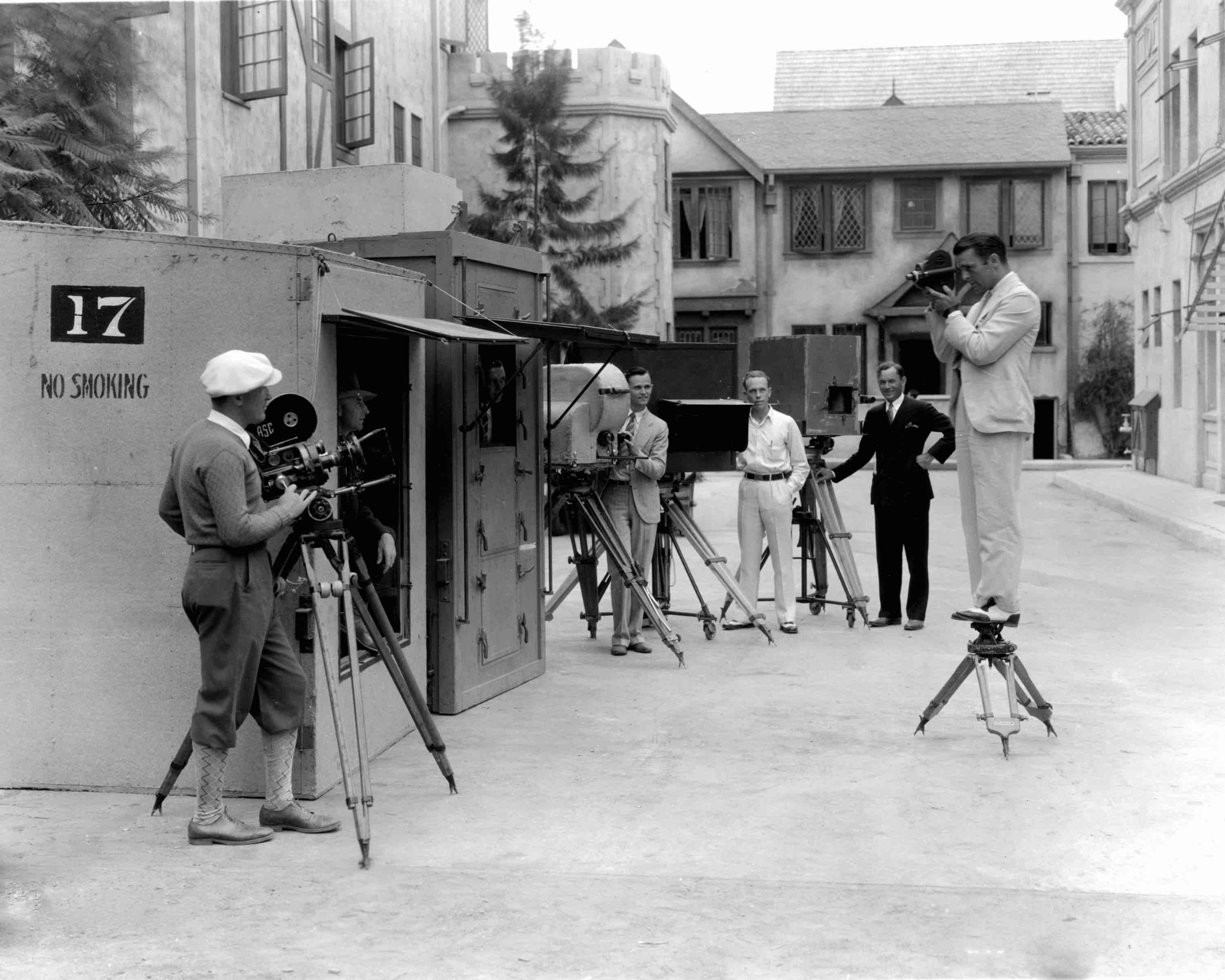 CODA01 Paramount sound baffling equipment for booths and cameras Neil Hamilton demonstrates a hand held camera.jpg