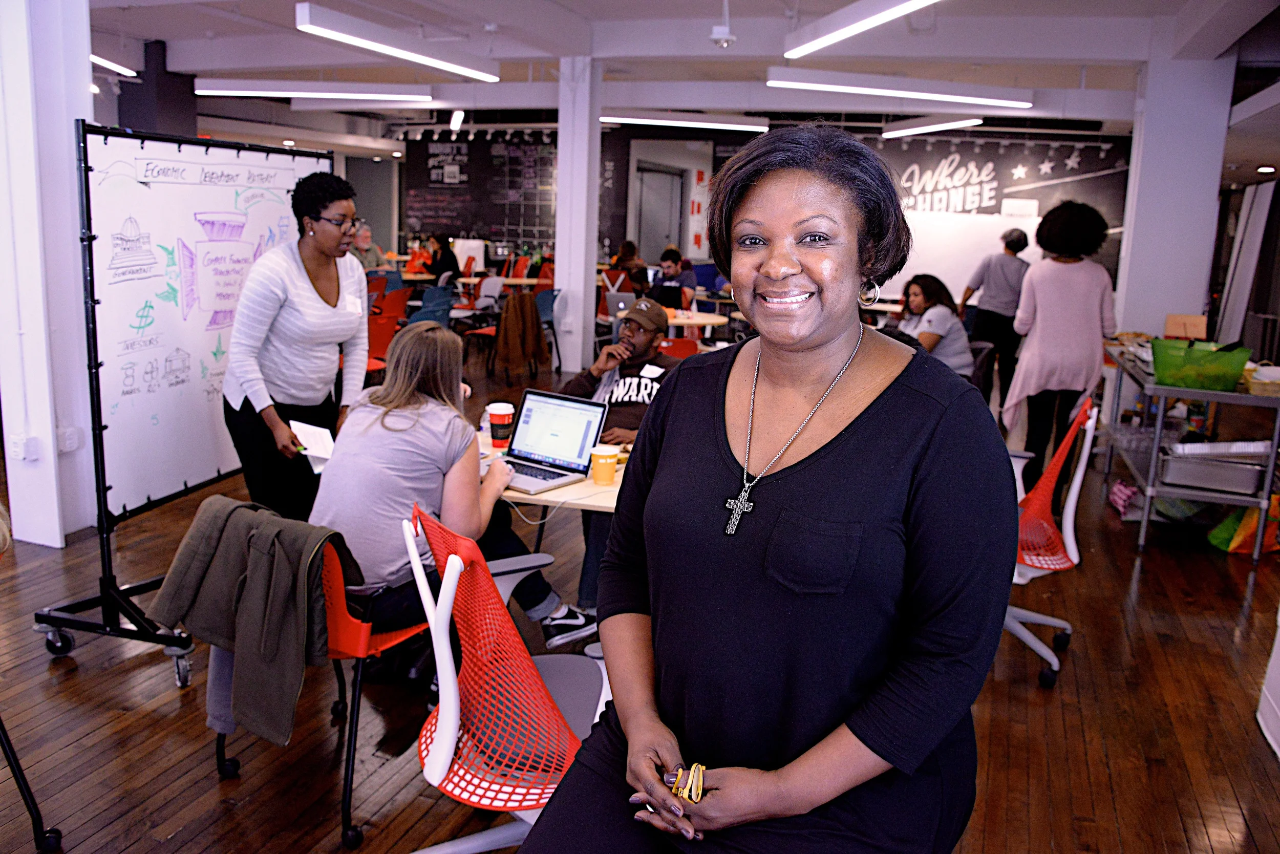 Photographed at the Rebuilding Re-Entry Hackathon.
