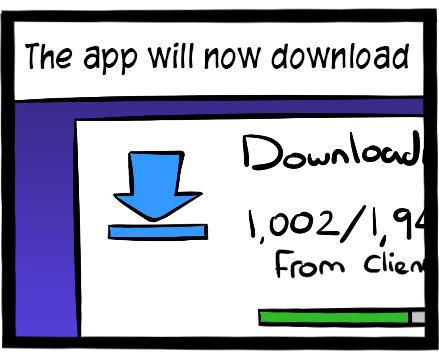 The app should be downloading.