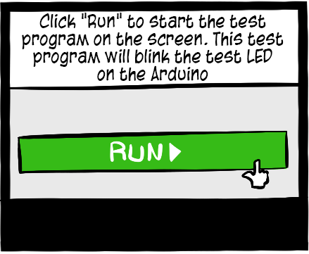 Write the code of your lessons in the program space and click "Run" to execute your program.