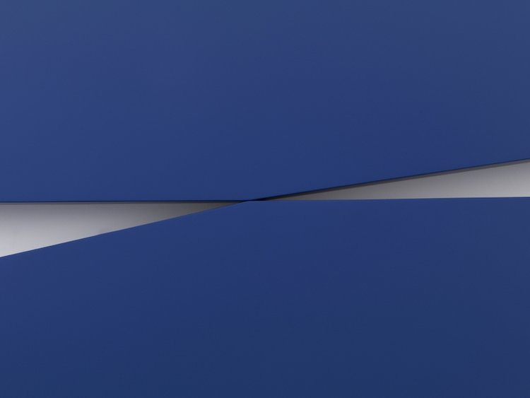 Carmen Herrera - Untitled Estructura (Blue) (1966/2015) © Carmen Herrera. Courtesy Lisson Gallery.