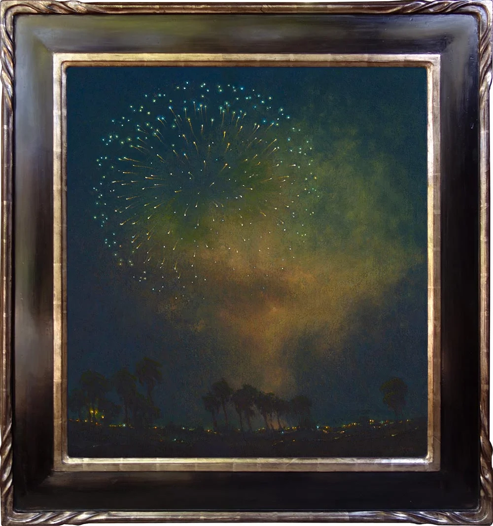 Aerial Celebration in Blue / 32x30 inches / oil on canvas panel