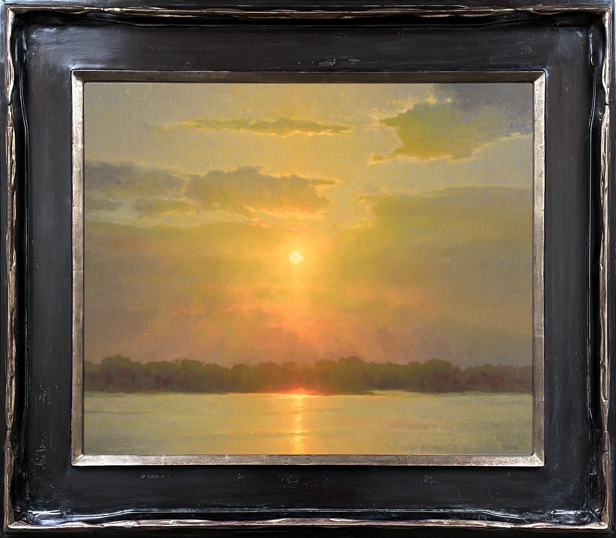  c.kirkegaard frames moon gold liner &amp; details hand carved bronze frame 