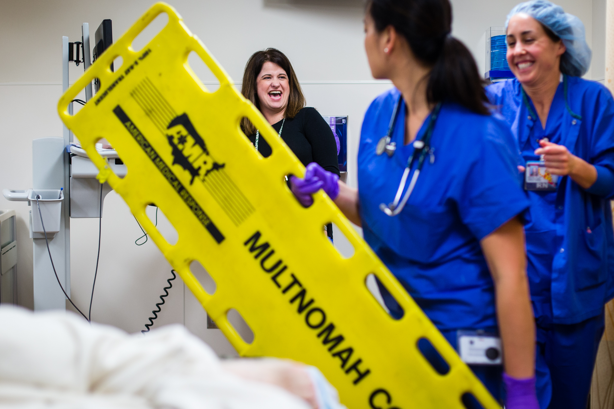 Beyond training, a steady nerve, flexibility, and a sense of humor are mandatory. “All I know when I show up is that I’m getting my pager and clocking in,” Parker says. “I think that’s the attraction: the job’s diversity. I could be mopping a floor, or trying to keep someone’s heart beating.”