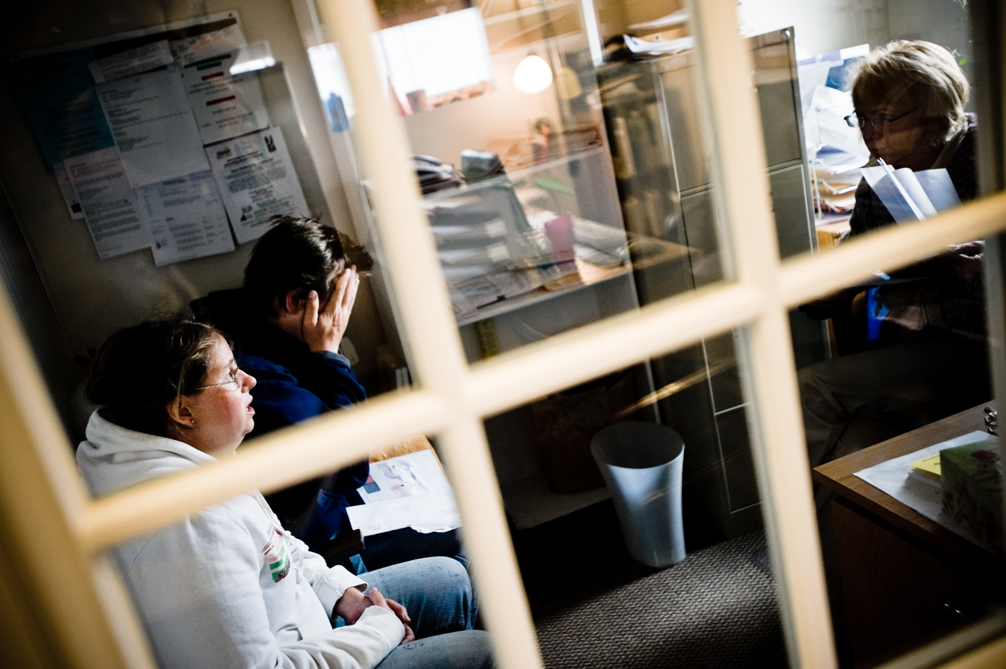  At the Open Door Counseling Center, Melissa and Sean talk to their Mental Health Counselor. &nbsp;The center helps them find a new place to live, coordinates the couple’s doctors, and generally works with navigating day-to-day life.    