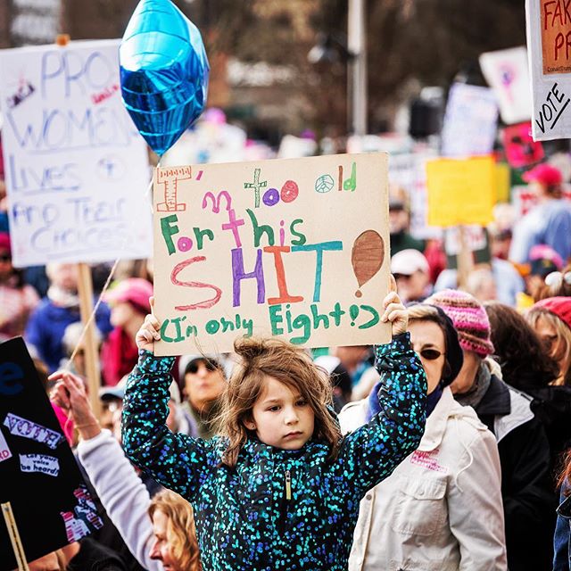 Photographed in Eugene, OR for the @nytimes at the second annual @womensmarch.  People in thousands of cities all over the world marched to stand up for women&rsquo;s rights, racial equality, immigration, and human rights issues. #nytassignment