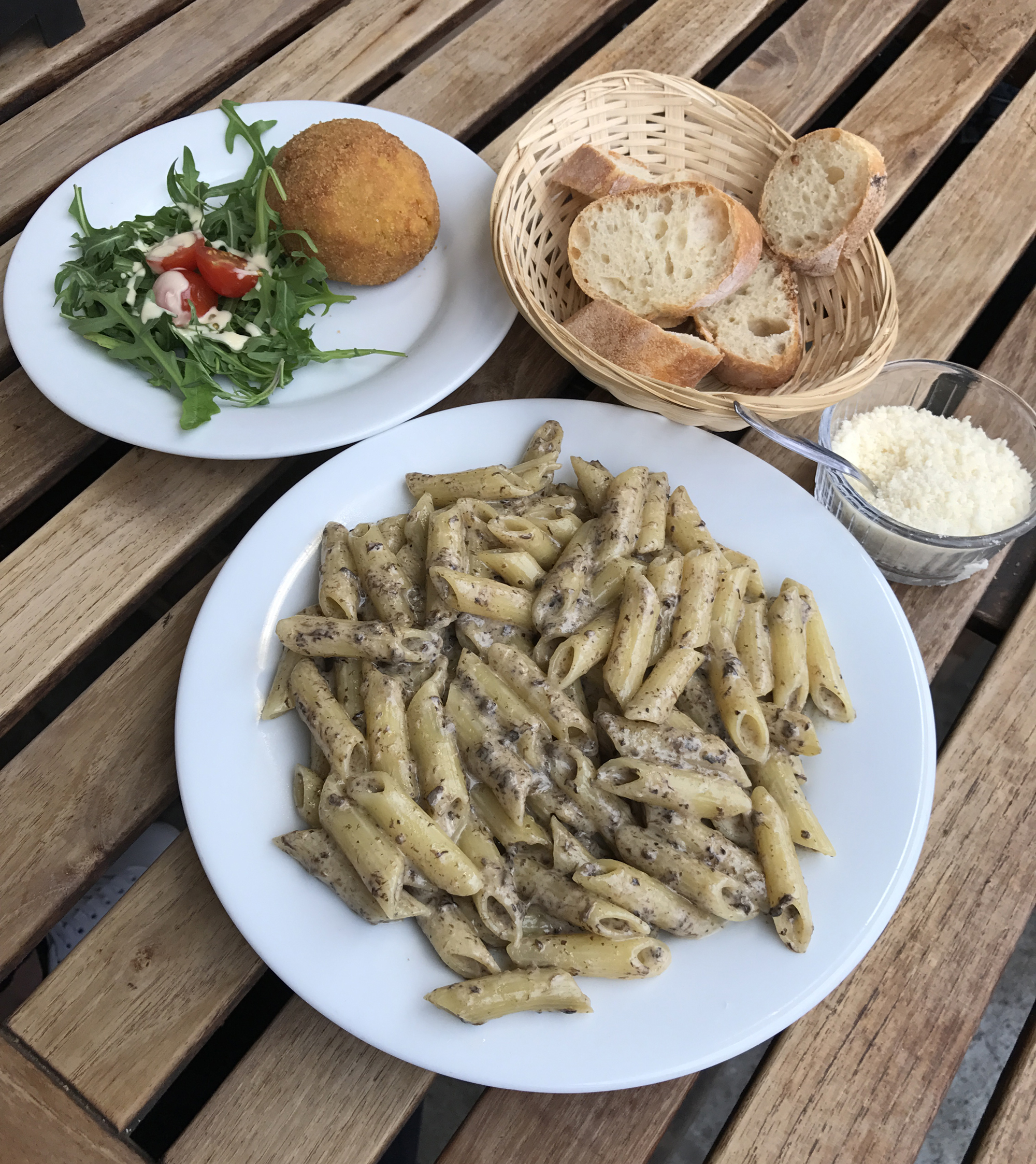Pasta Trouffe from the Italian restaurant in Les Enfante Rouge