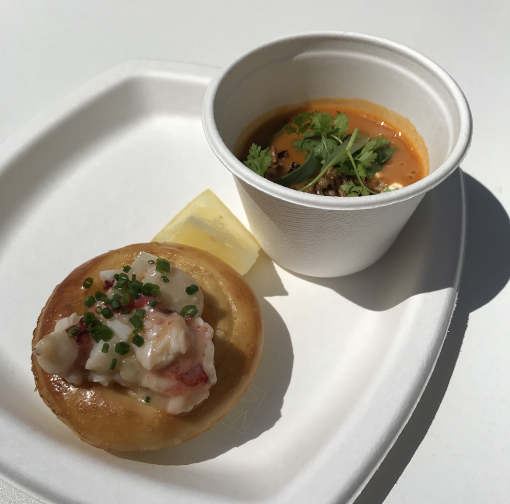 Frenchie Chef Gregory Marchand Brittany blue lobster roll, with lobster bisque