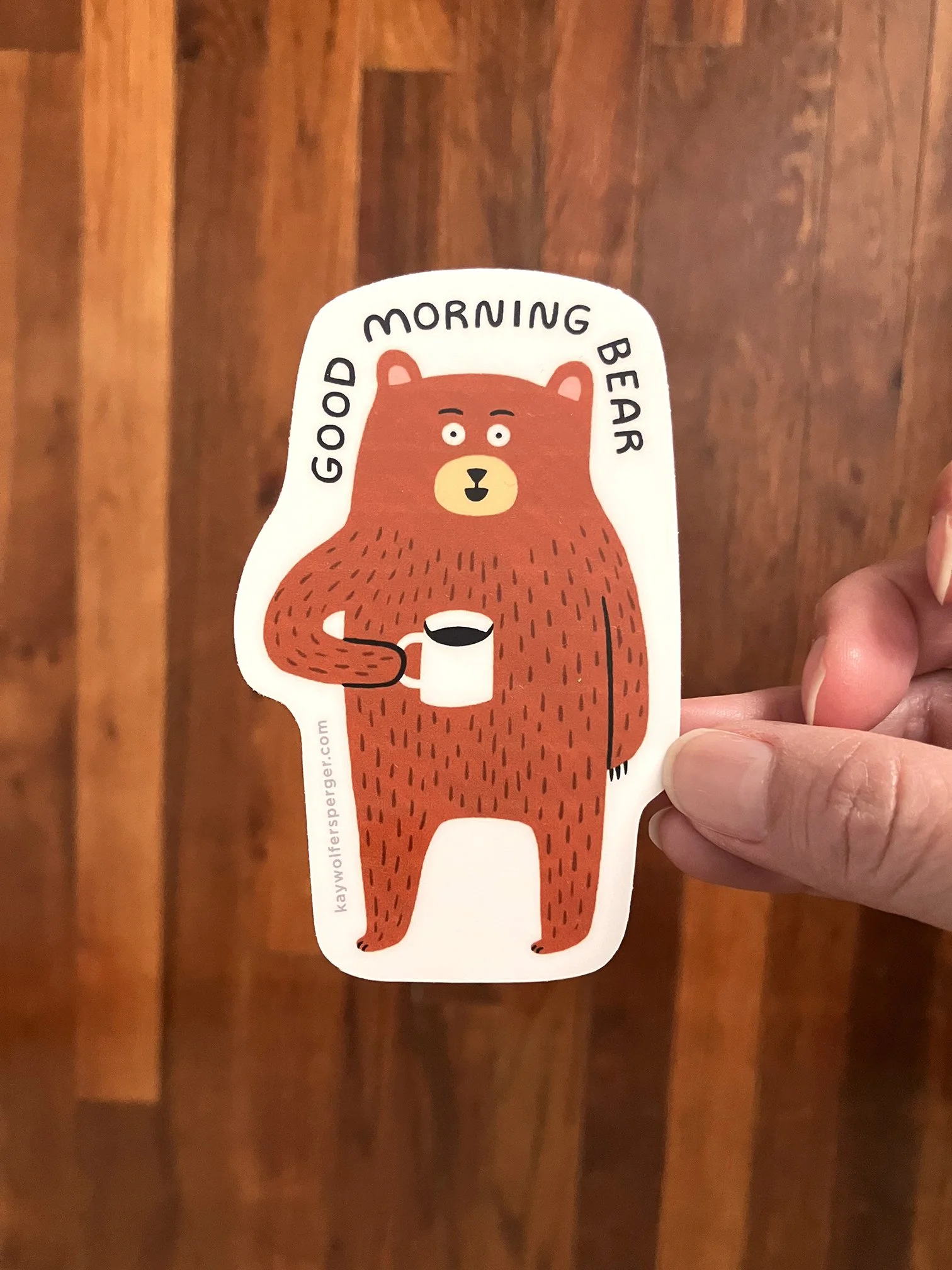 Good Morning Bear Vinyl Sticker