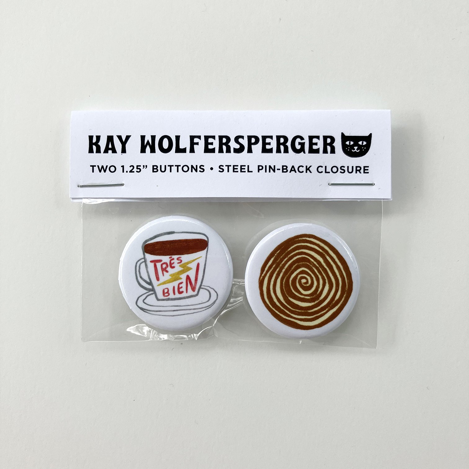 Coffee and Morning Bun Button Pack