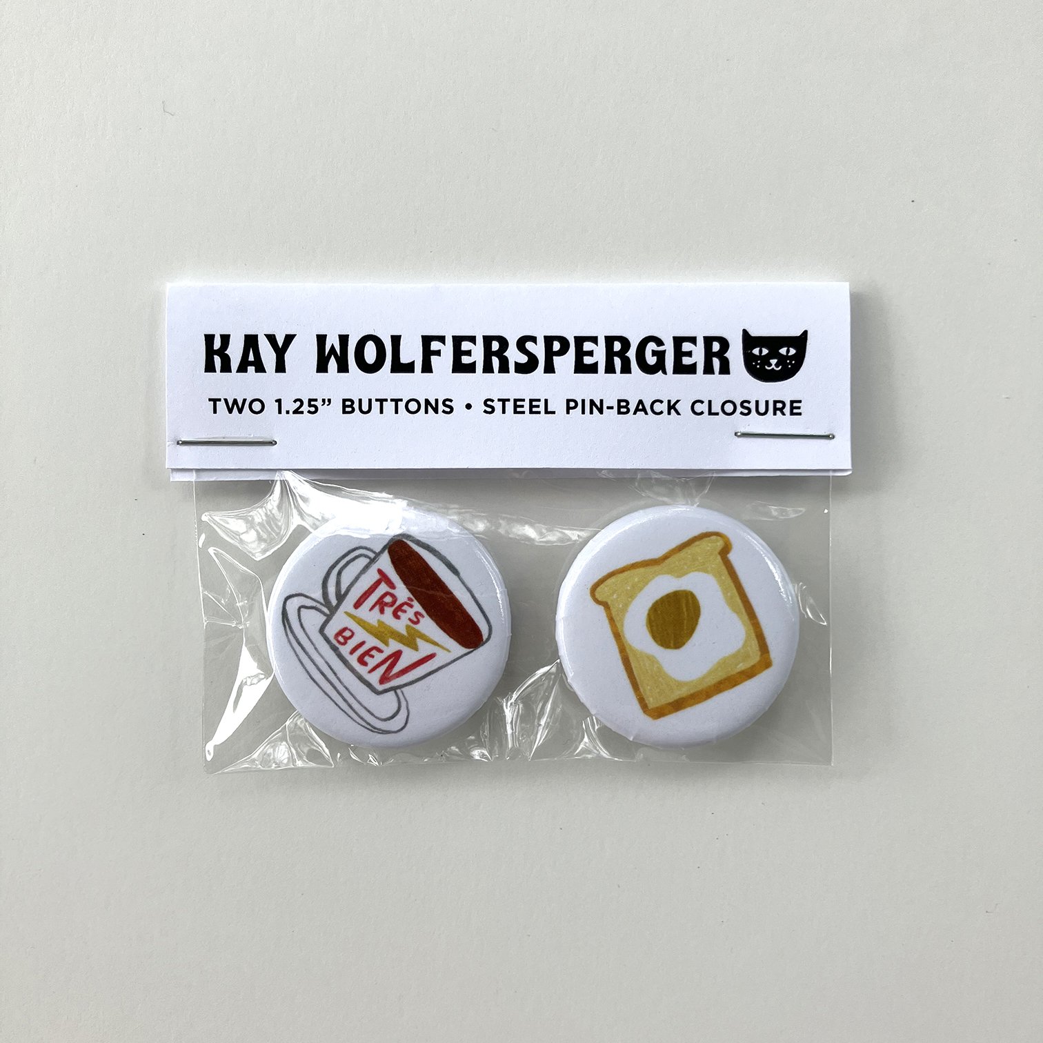 Coffee and Egg Toast Button Pack