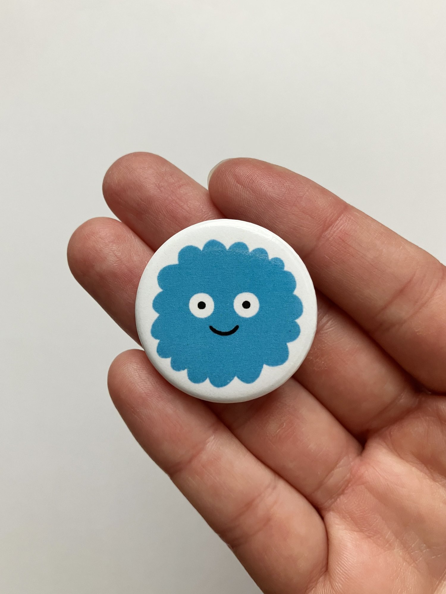 Fuzz Blue Pin-back Button