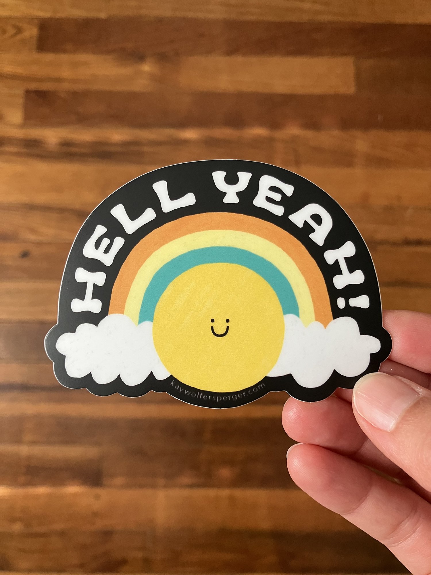 Hell Yeah Rainbow Vinyl Sticker