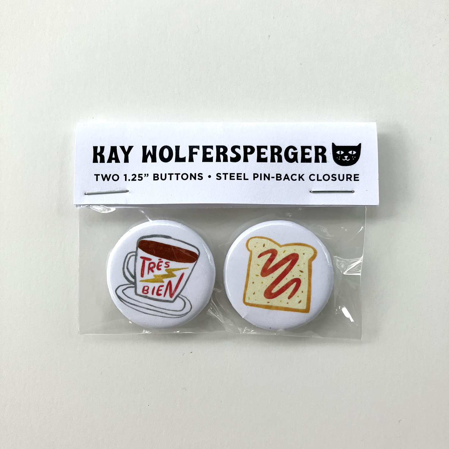 Coffee and Jam Toast Button Pack