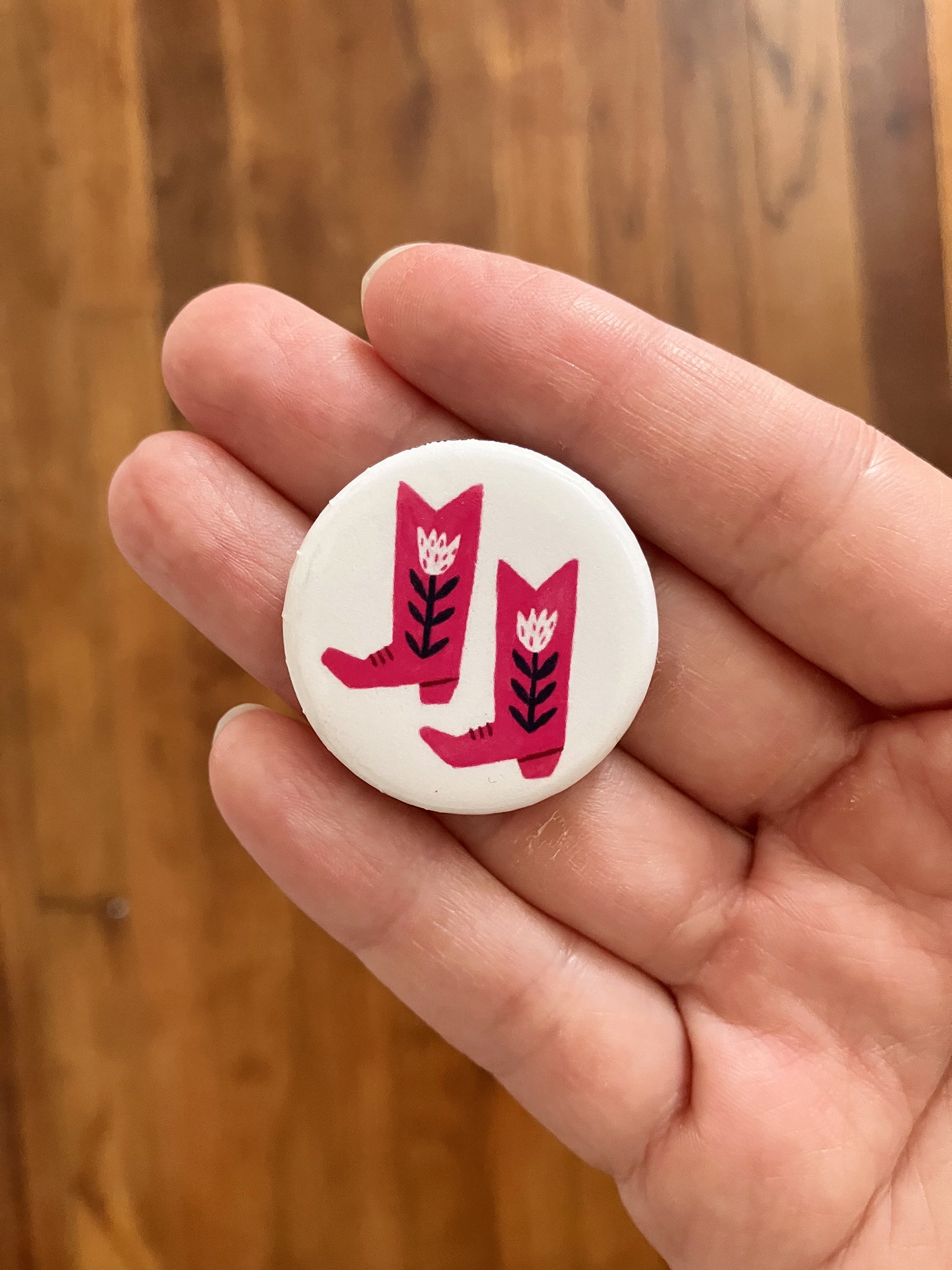 Cowboy Boots Pin-back Button