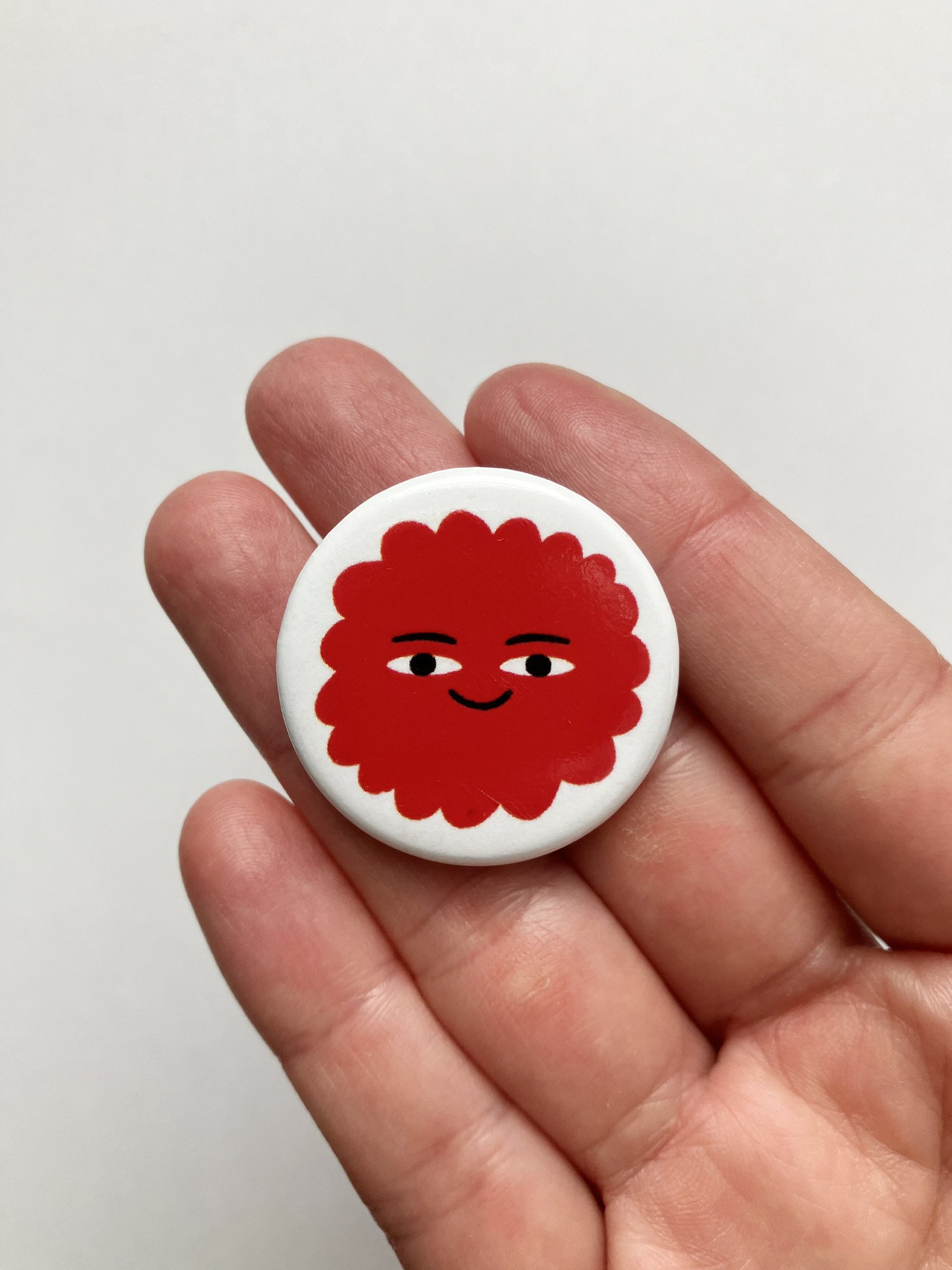 Fuzz Red Pin-back Button