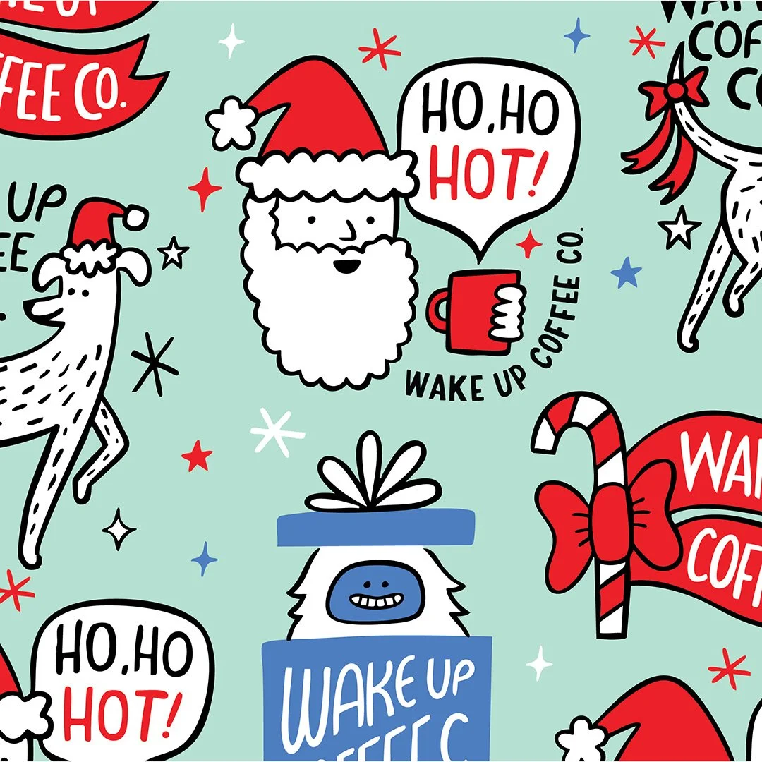 Wake Up Coffee Co. Winter Holiday Brand Illustration