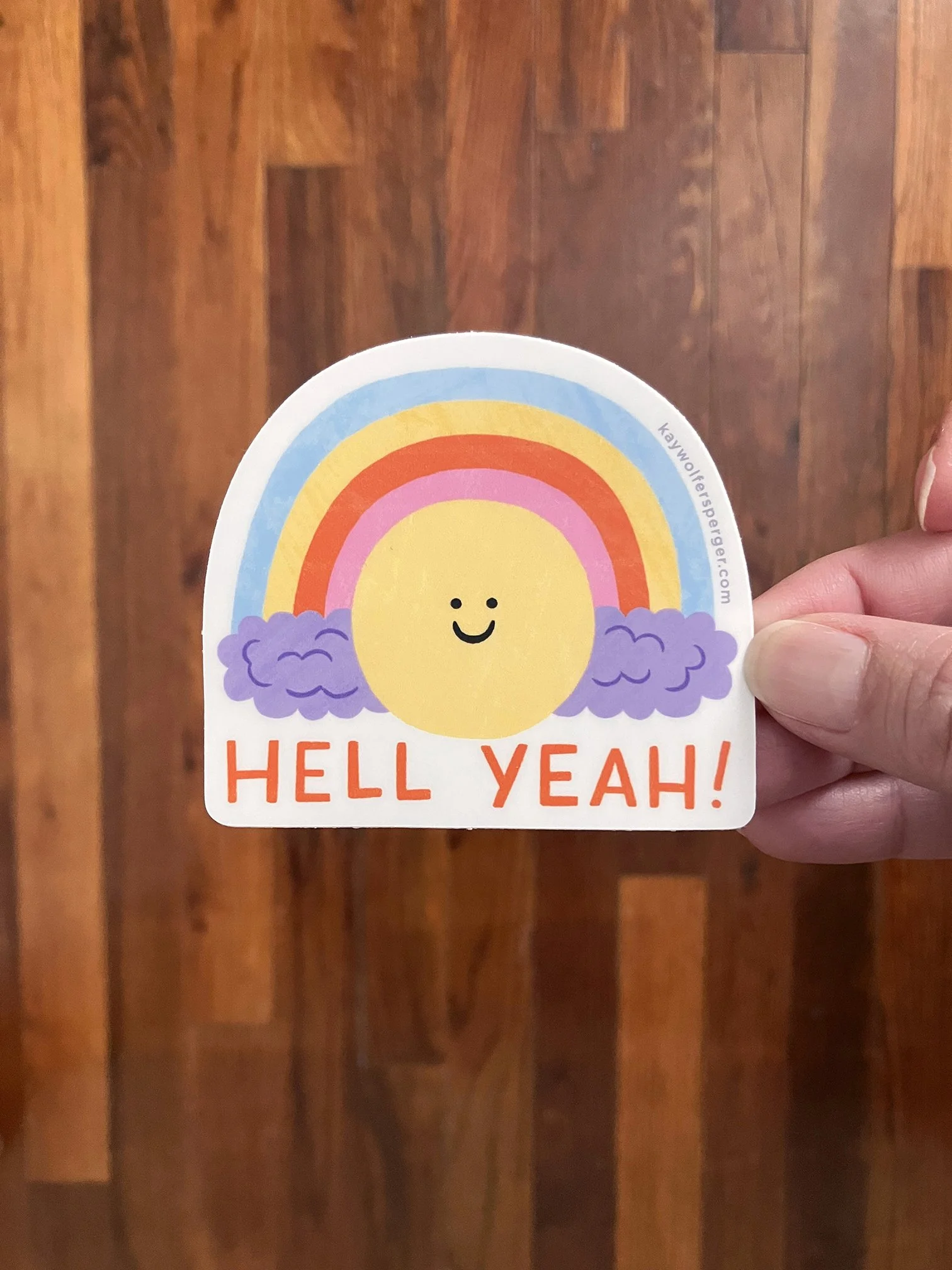 Hell Yeah Rainbow Pastels Vinyl Sticker
