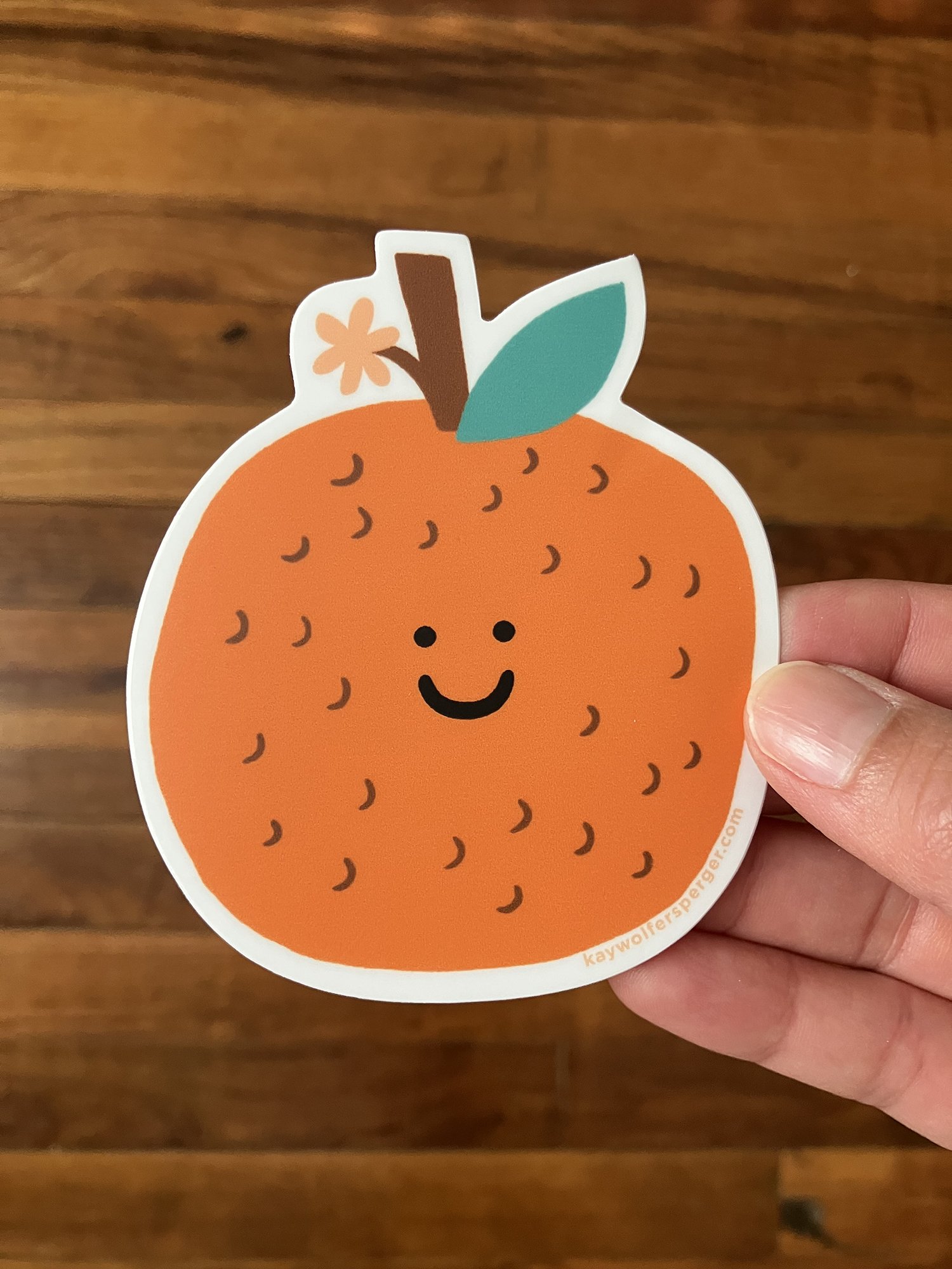 Happy Orange Vinyl Sticker