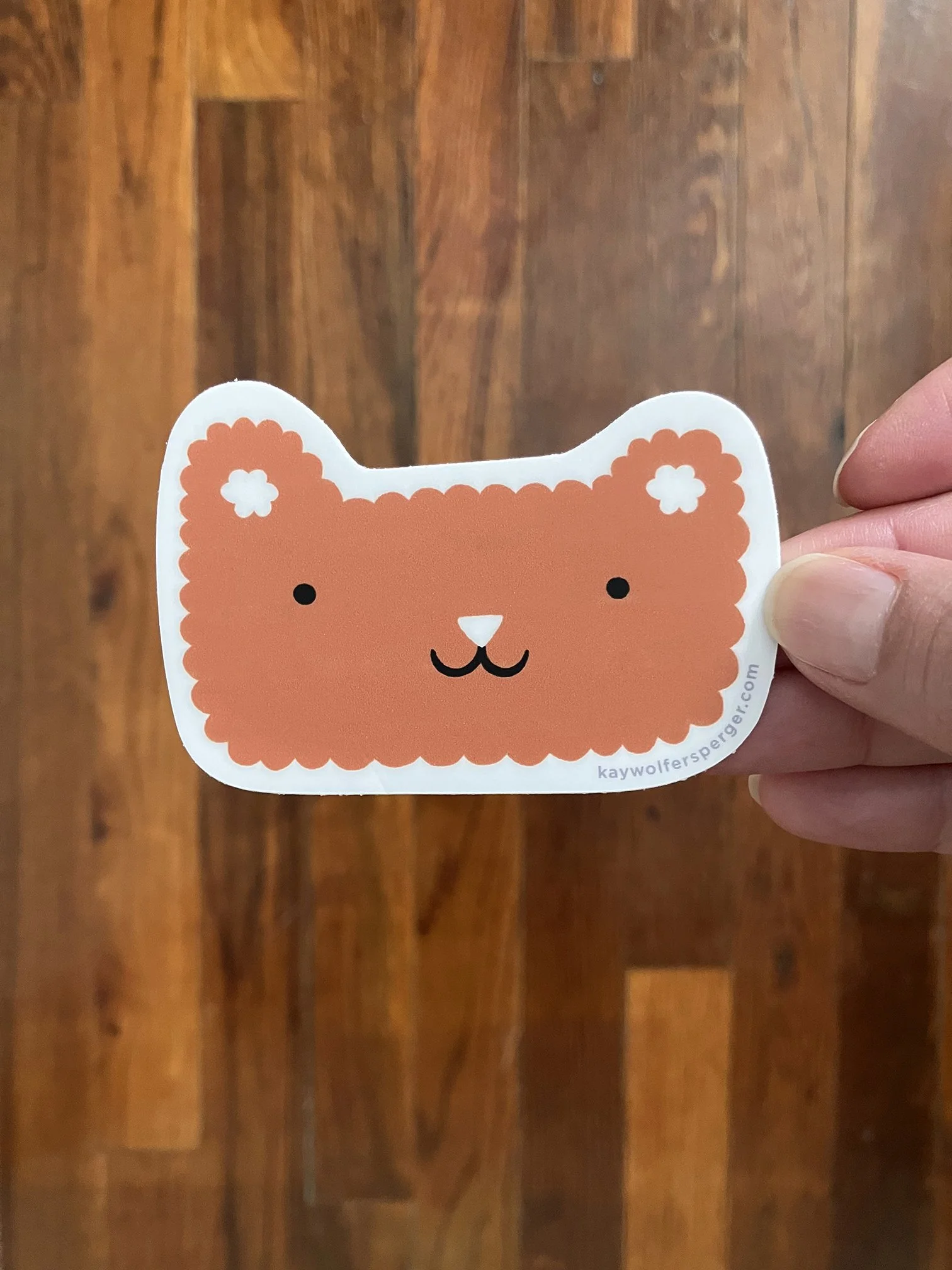Fuzzy Bear Vinyl Sticker