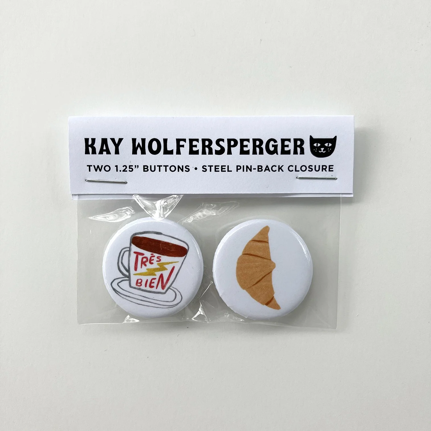 Coffee and Croissant Button Pack