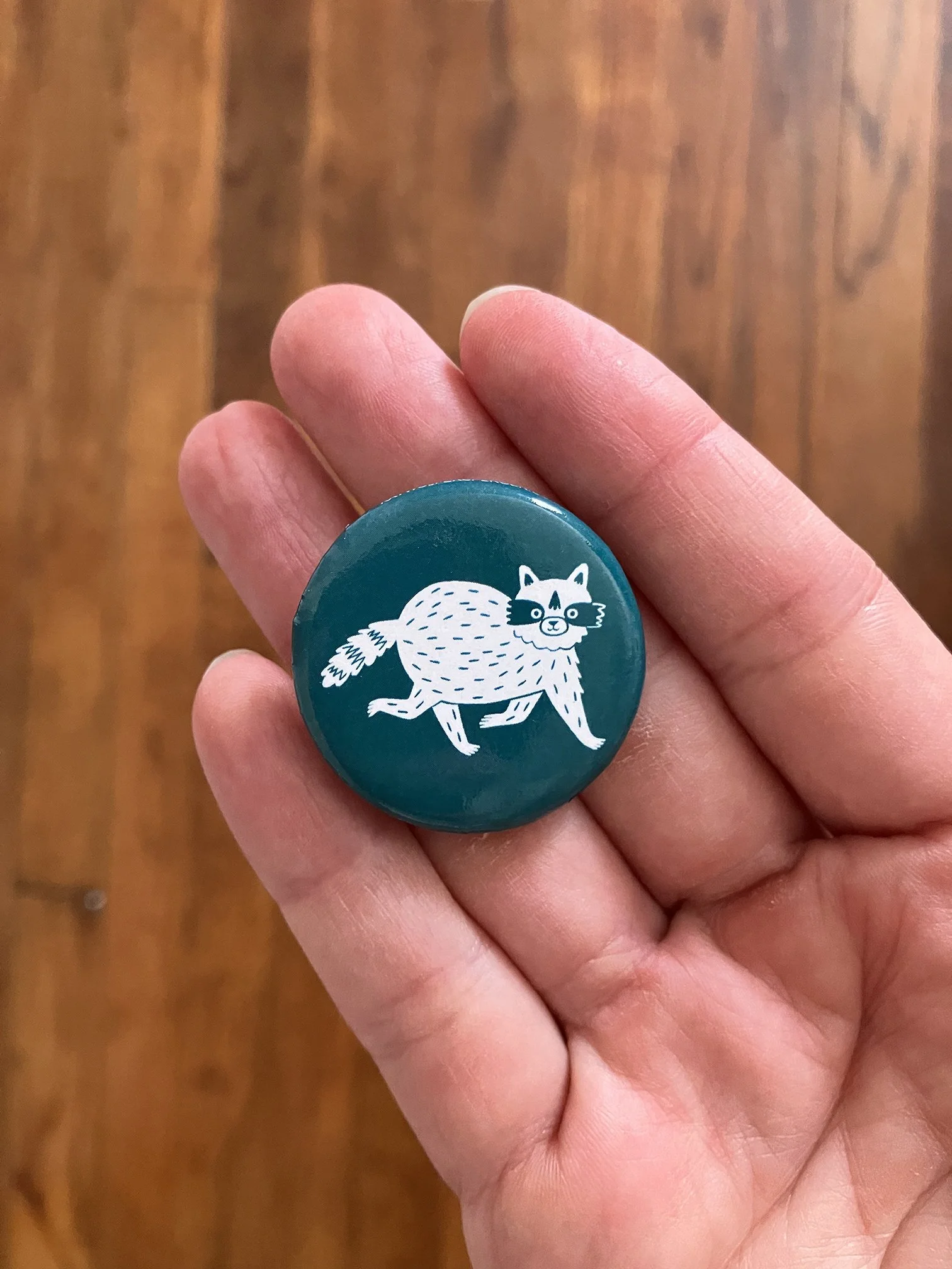 Raccoon Pin-back Button