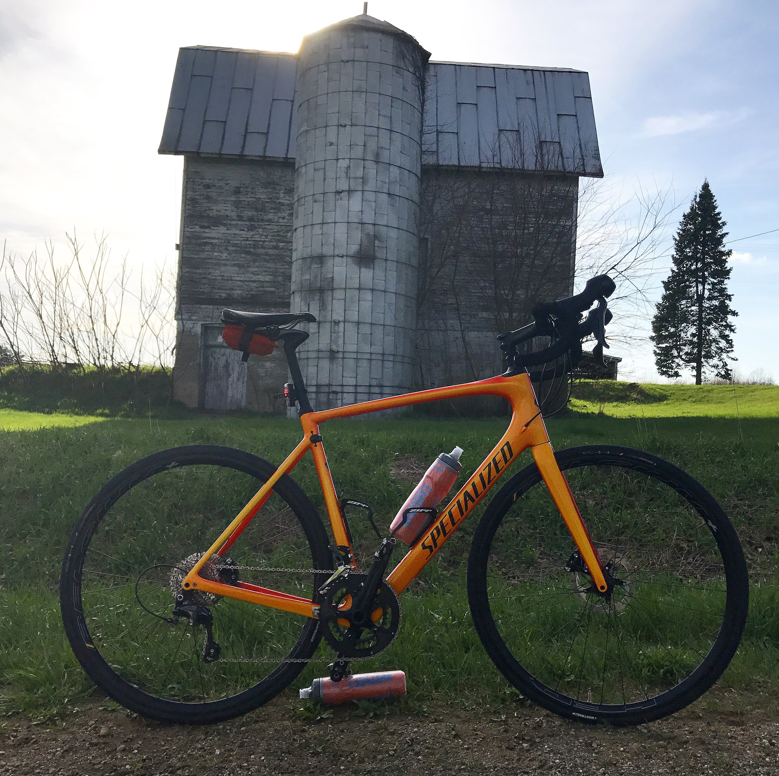 This was taken moments before the bike fell over. Mental note: Don't use a empty water bottle to prop up your shiny new bike...