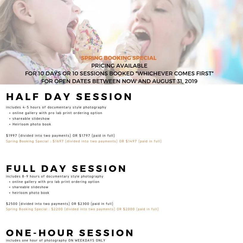 Spring Booking Special Details for Families!