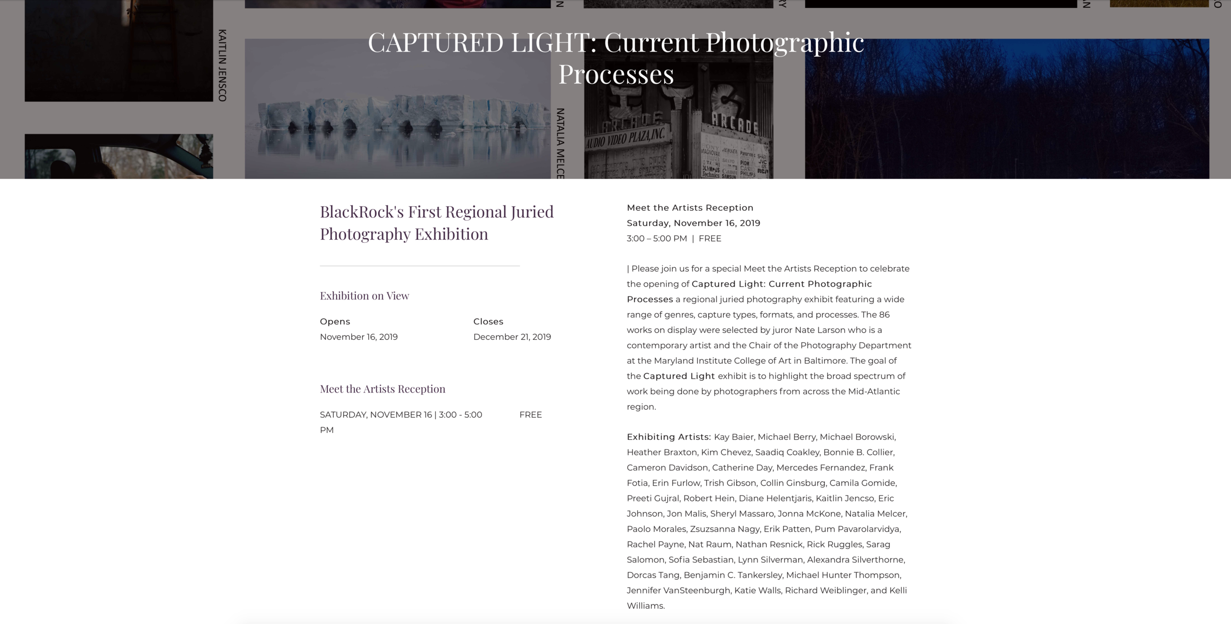 EXHIBIT: Captured Light: Current Photographic Processes