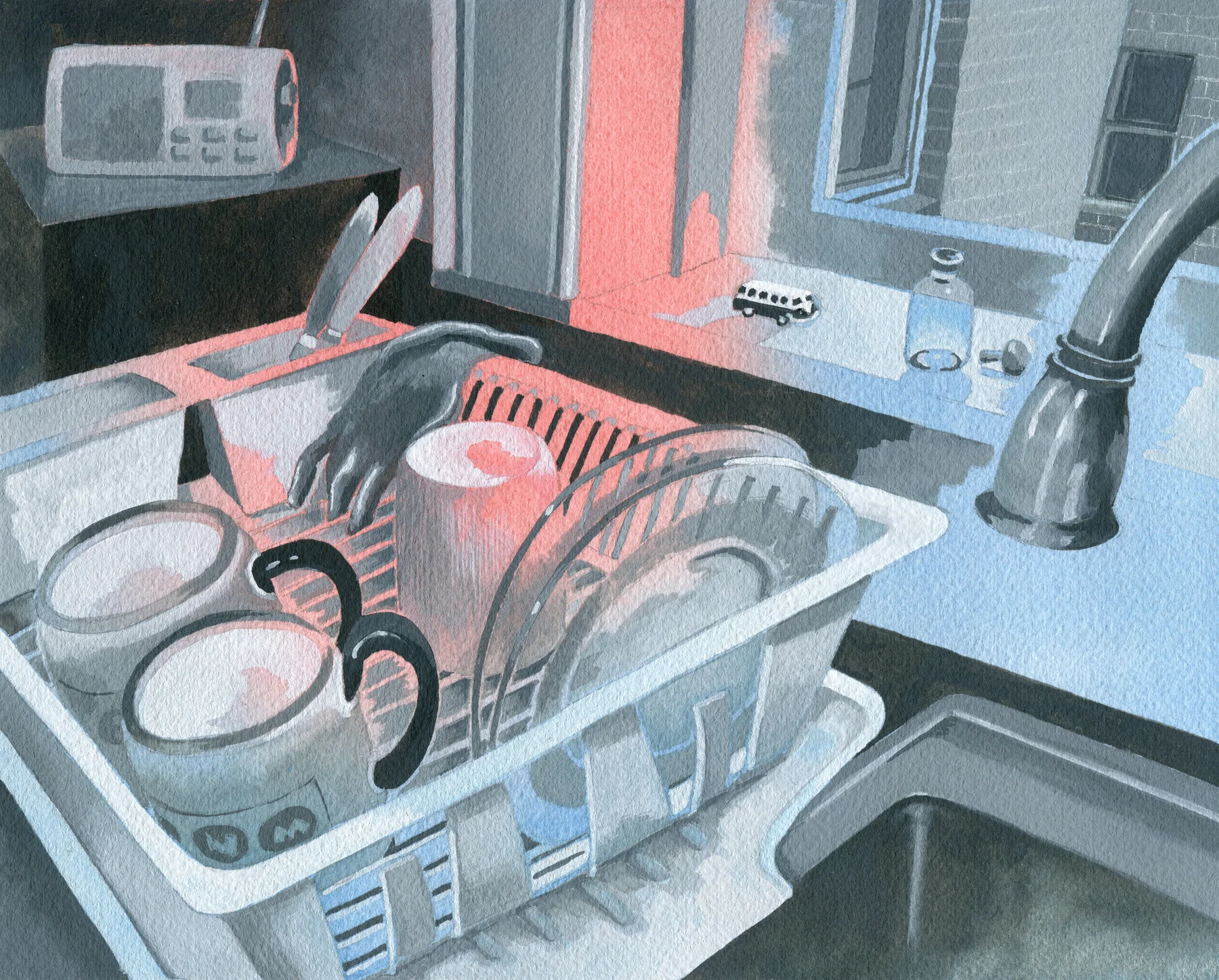 Dish Drainer: Purple Glove