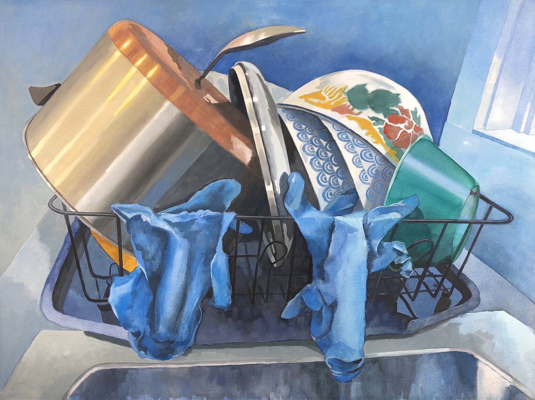 Dishdrainer: Blue Gloves