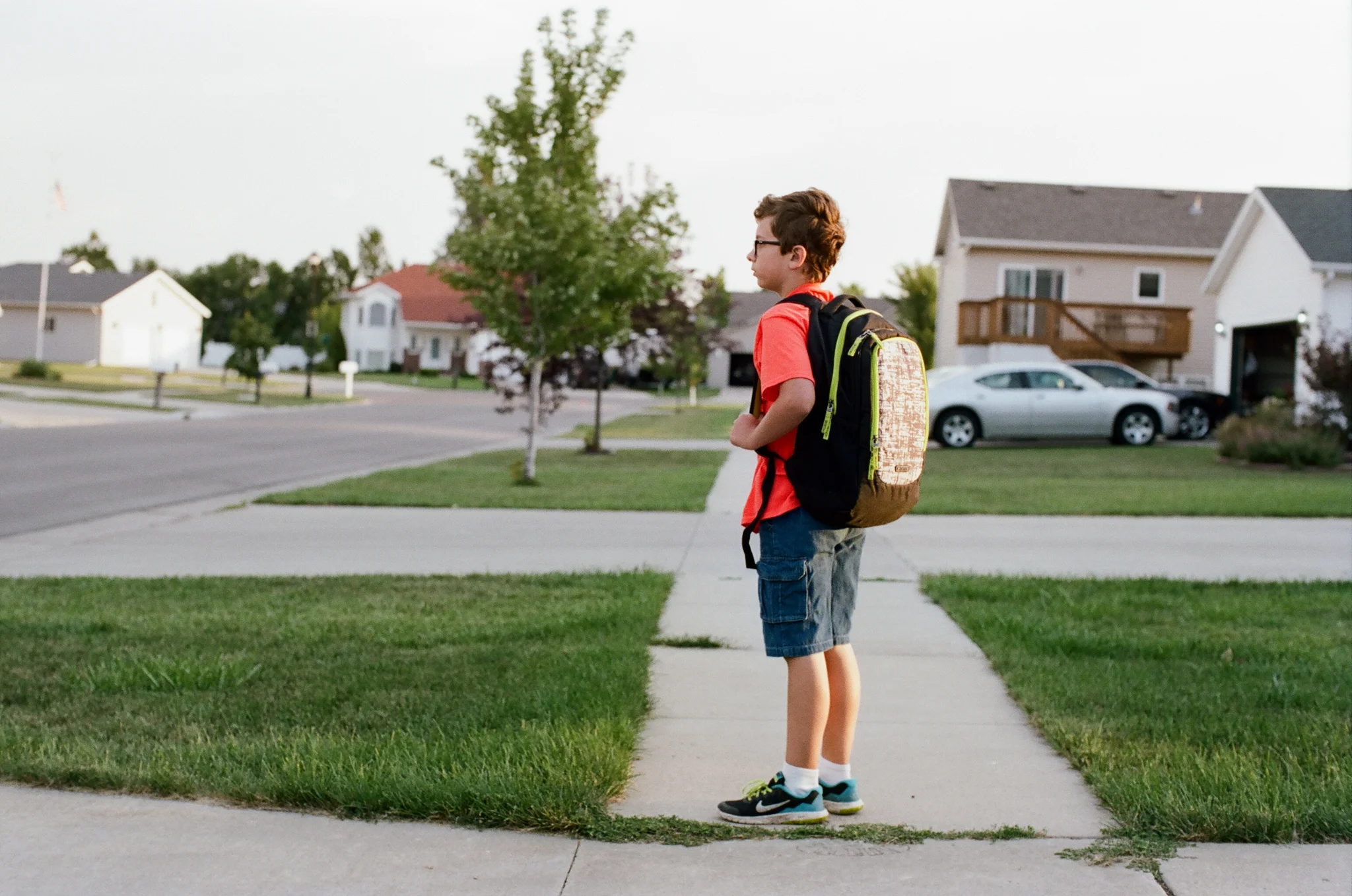 Getting ready to walk to the bus