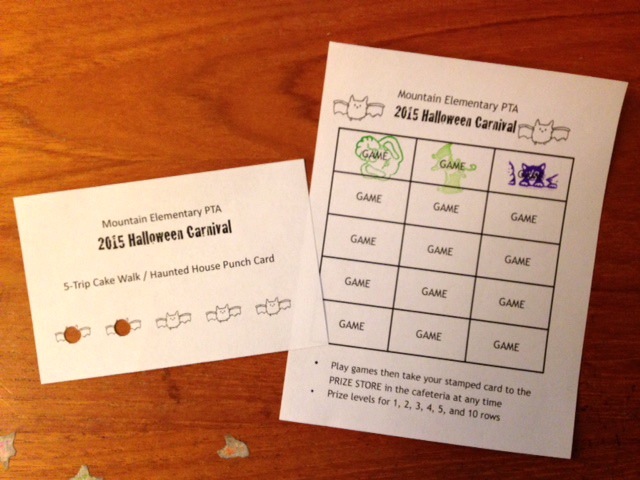 Examples of punch cards and game cards