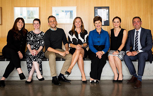L-R: Lauren Valvo, Melissa Raby, Edmund McCombs, Jane Gardner, Anna Louise Bouvier, Mary Sanderson, Tim Campbell