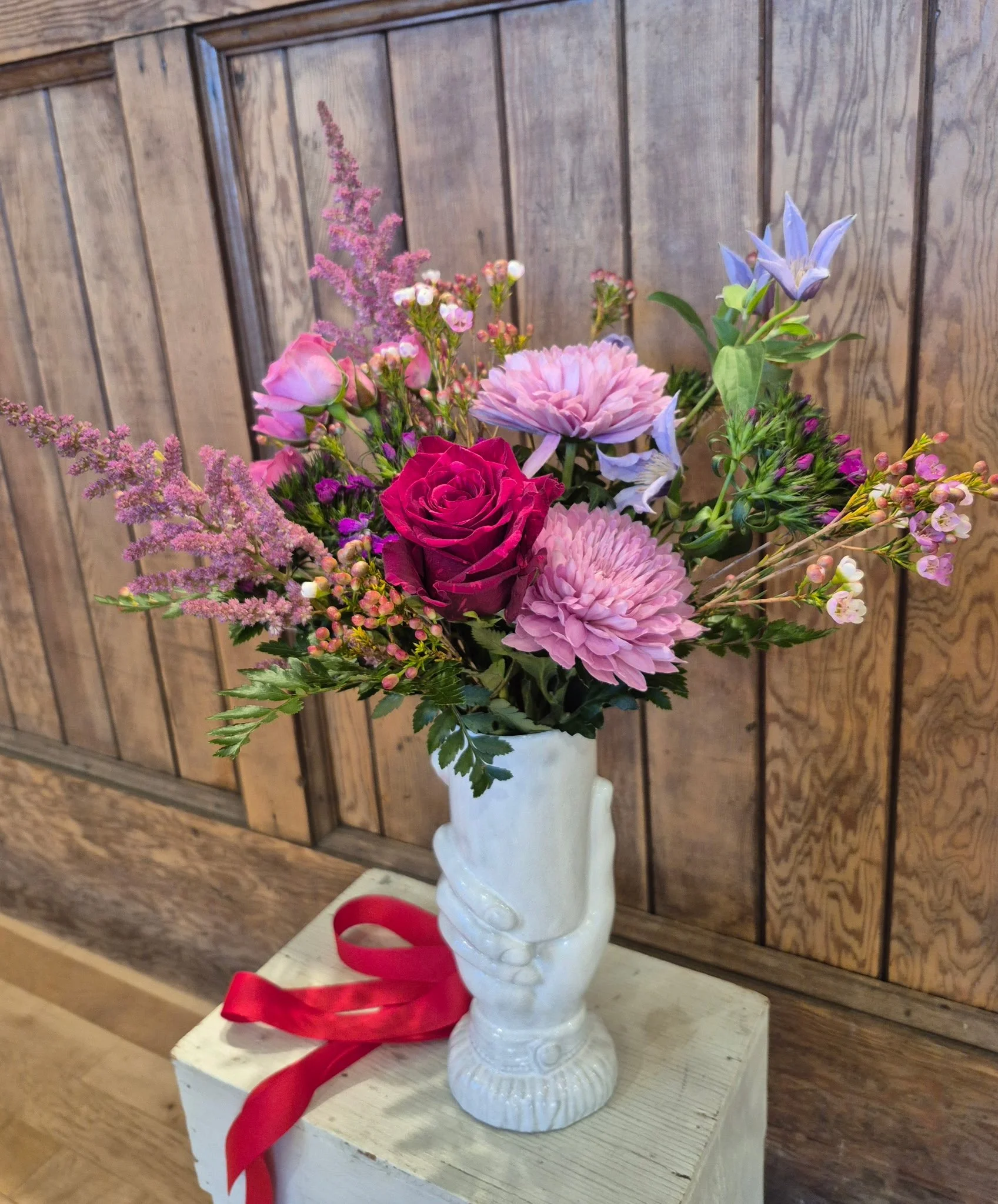 Valentine's Florals in Astier de Villatte Vase