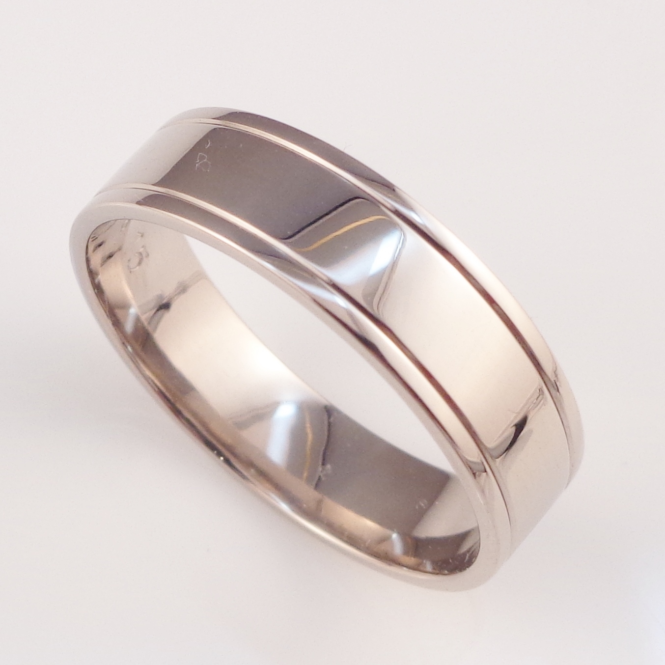 White gold wedding band.