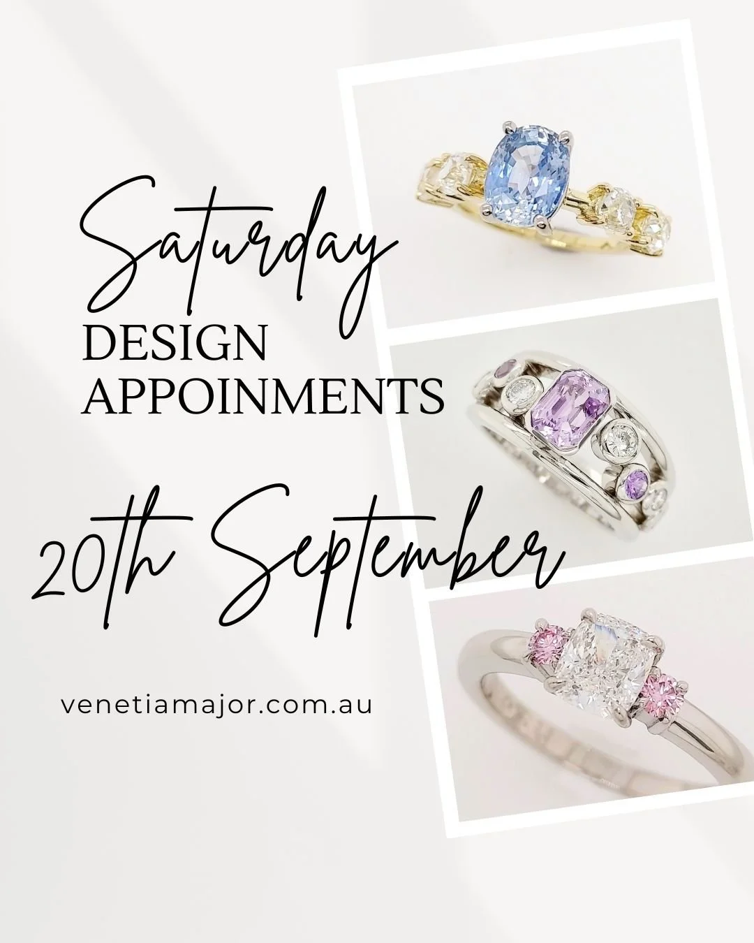 Venetia will be instore next Saturday 20th for weekend design appointments. Book via the website.