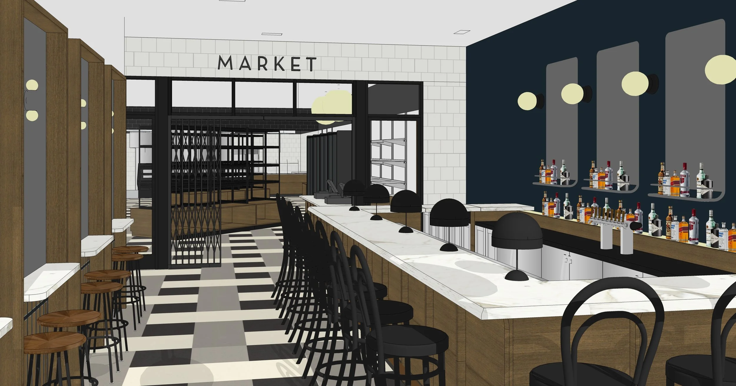 A rendering of the bar area at Eatóri via Kyle Evans