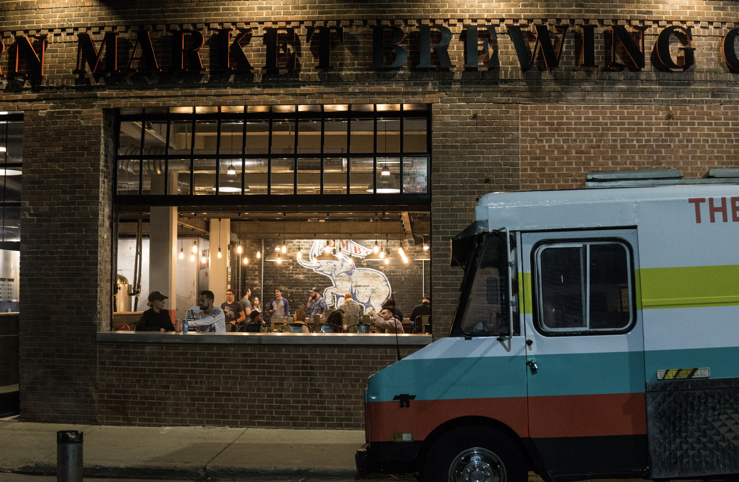 Front of EMBC with food truck