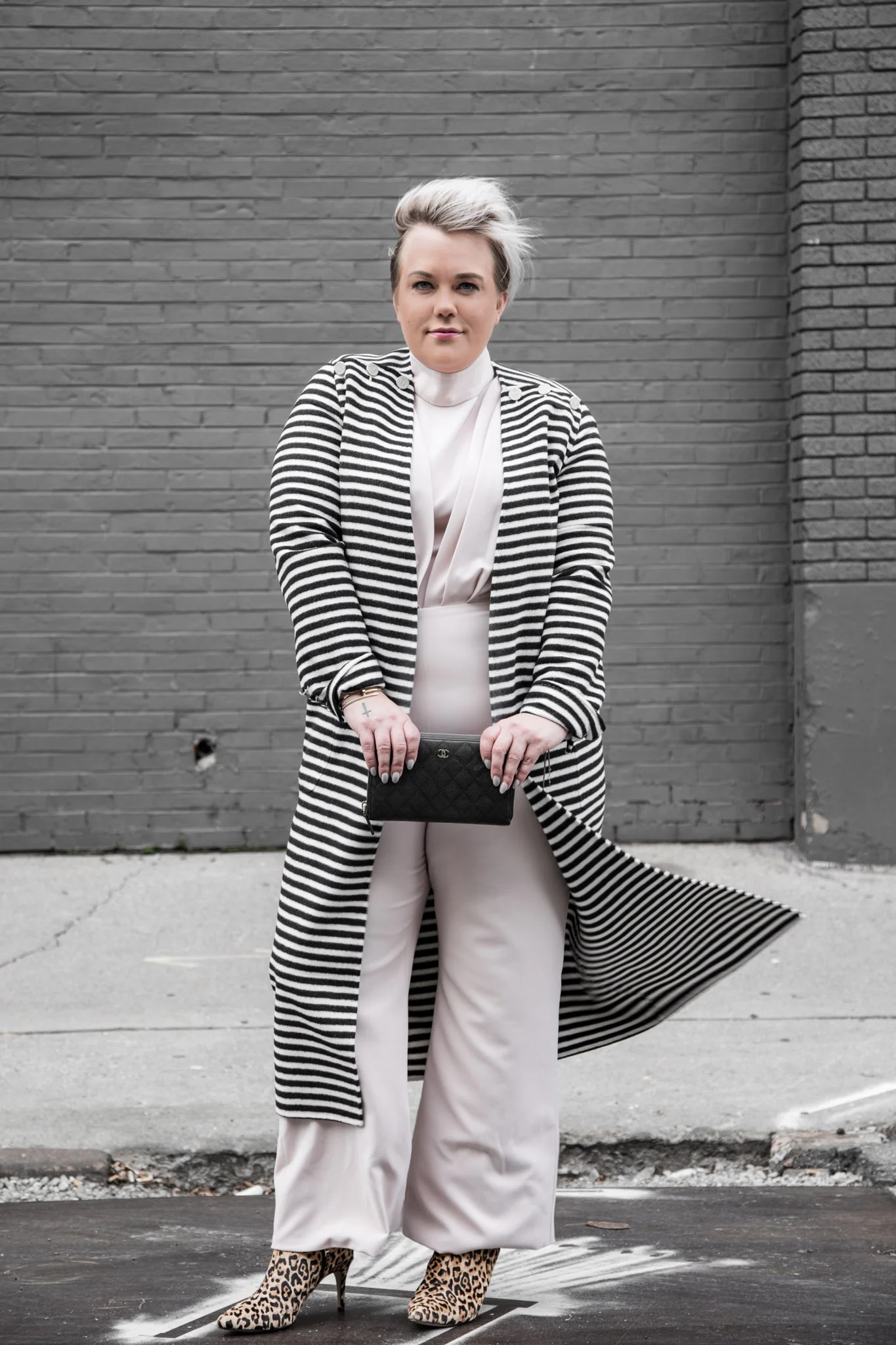 Pale pink romper by Christian Siriano. 