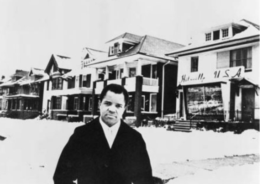 Berry Gordy, Founder of Motown Records in front of his original recording studio via Pinterest