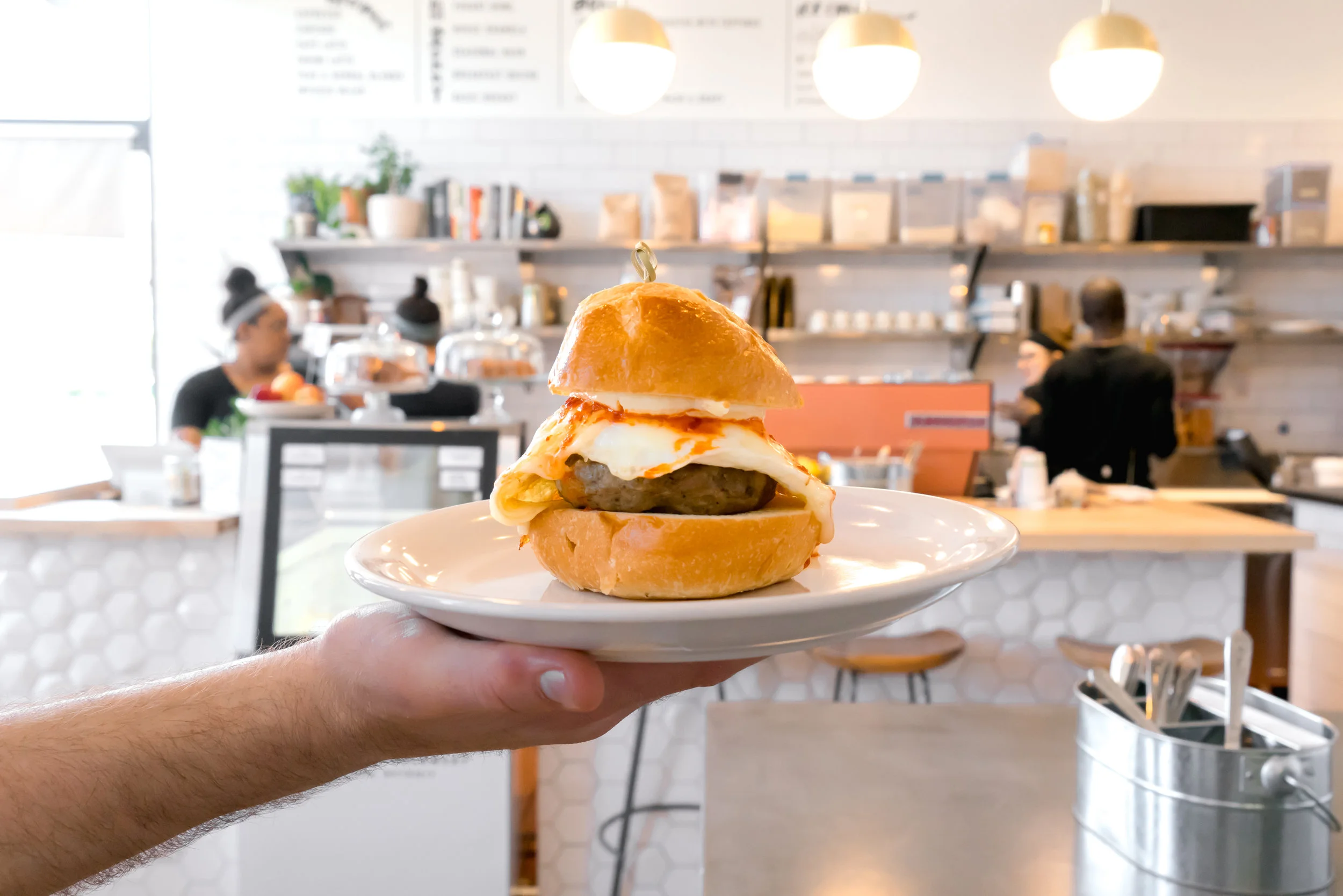 Big Guy // 2x egg, breekie sausage, house made piri piri, aioli, Farm Country cheddar