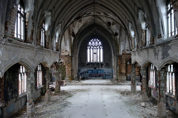 The insider view of St. Agnes church. Photo via hrnick on Atlas Obscura