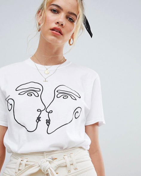 This artsy vintage tee from ASOS would look great under a big, printed cardigan