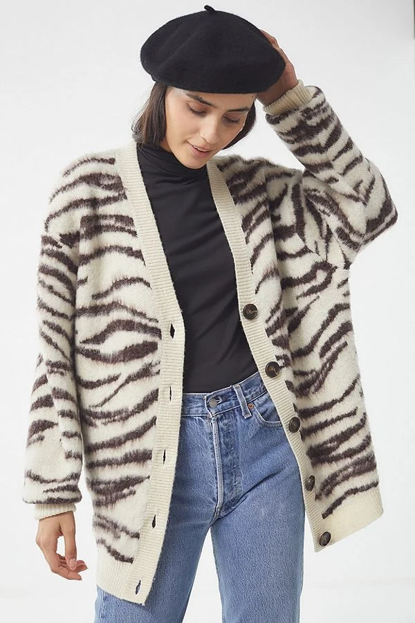 Animal print will be making its rounds this fall, and this sweater from Urban Outfitters is giving us the warm fuzzies.