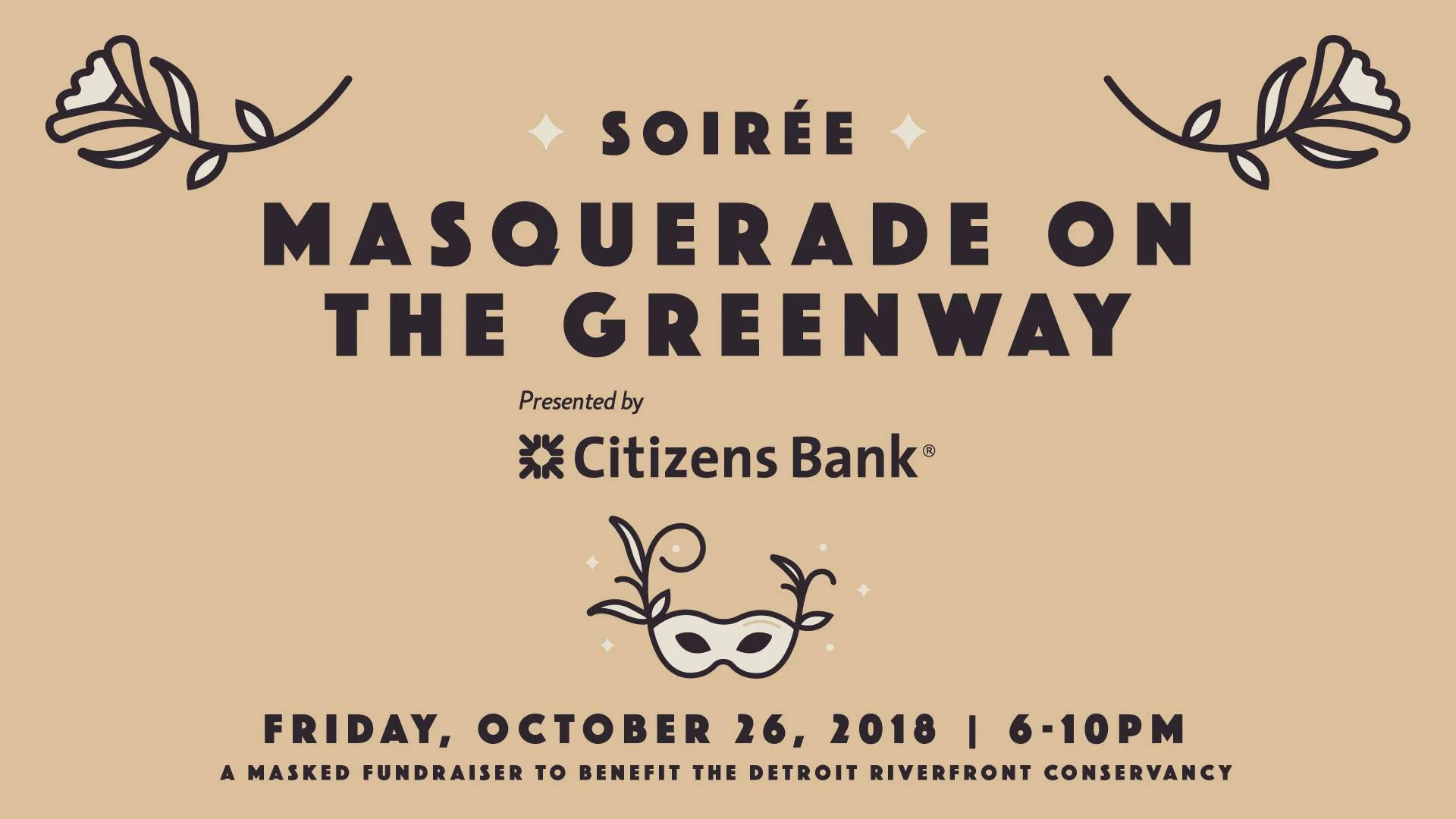 Flyer via Soirée: Masquerade on the Greenway on Facebook